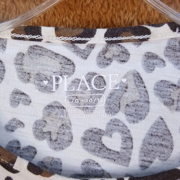 CHILDRENS PLACE Girls Dress Large Brown Leopard Pullover Cold Shoulder Unicorn - Picture 4 of 7